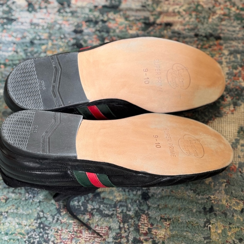 Gucci 10(11.5-12) Gatsby GG Leather Racing Stripes + Sporty Suede Accents - Picture 12 of 16